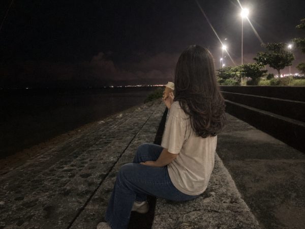 夜の海で黄昏てみた