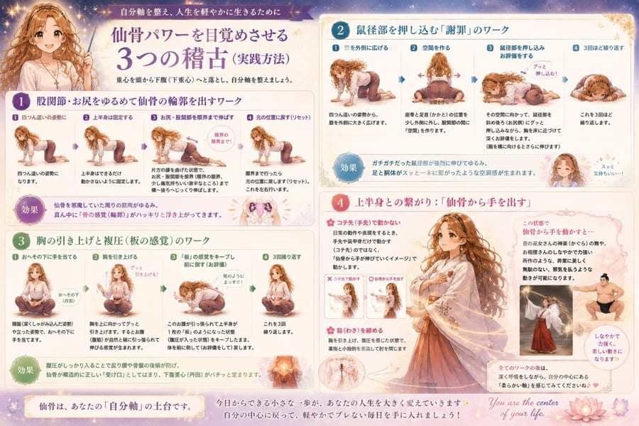 仙骨パワーを目覚めさせる3つの稽古