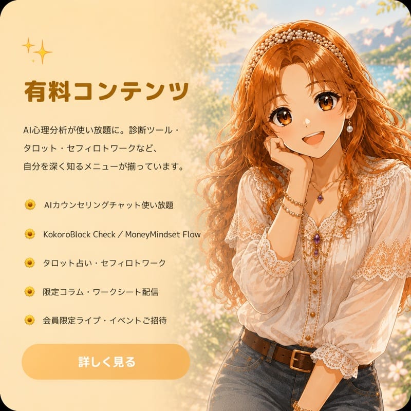 有料コンテンツ AI心理分析が使い放題に。診断ツール・タロット・セフィロトワークなど