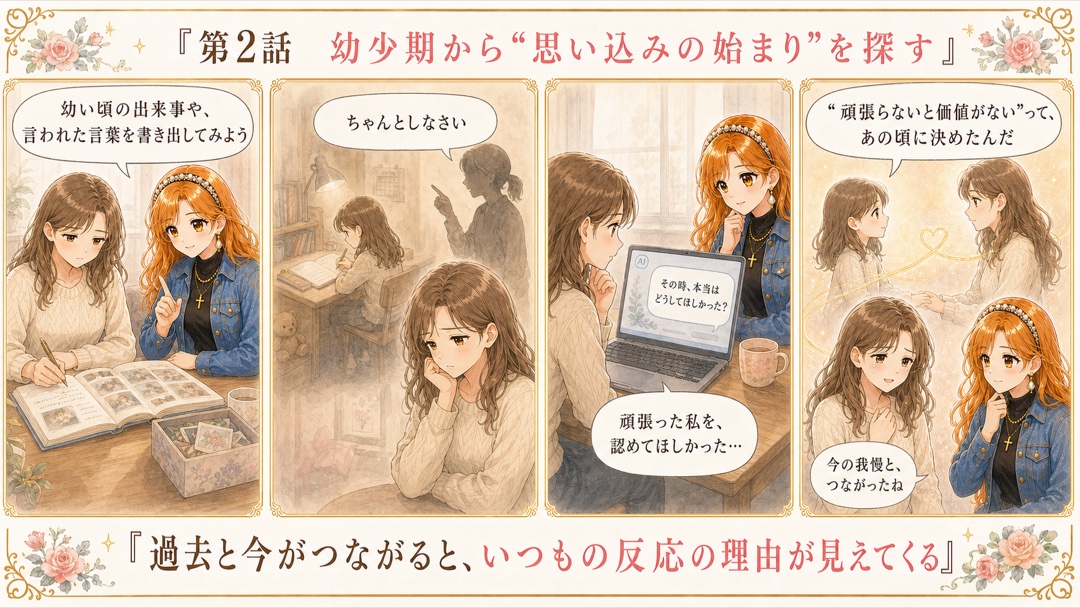 漫画②幼少期から思い込みを探す