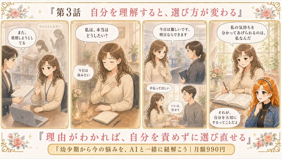 漫画③自分を理解すると選び方が変わる